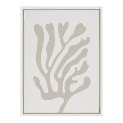 Kate and Laurel Sylvie Abstract Coral Coastal Beige Framed Canvas Wall Art by...