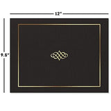 Ornate Black & Gold Certificate Folders - Pack of 25, Linen Cover 80 lb. Stoc...