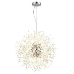 12-Light Crystal Pendant Light Modern Dandelion Sputnik Chandelier Chrome Fir...