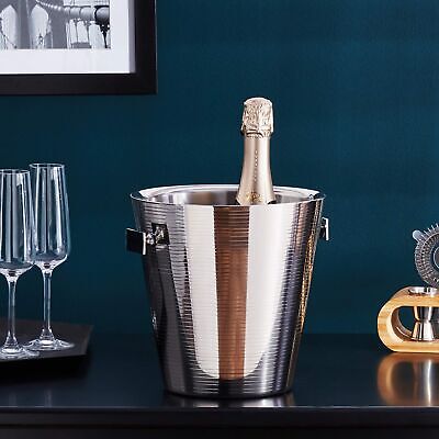 Elegance Lines Champagne Bucket Doublewall Stainless Steel Lines Design