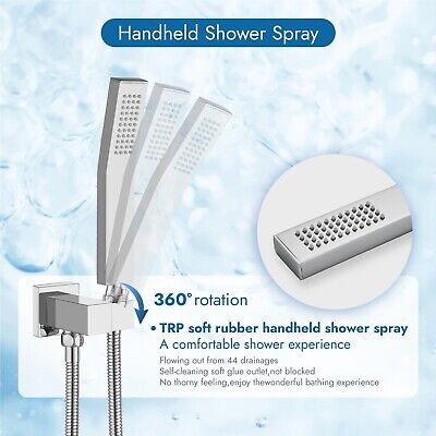 Waterfall Bathtub Faucet with Handheld Shower Polished Chrome Wall Mounted Tu...