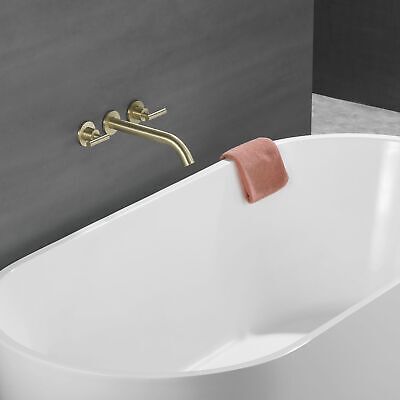 Wall Mount Tub Filler&#65292; Brass High Flow Tub Filler Brushed Gold Roman Tub