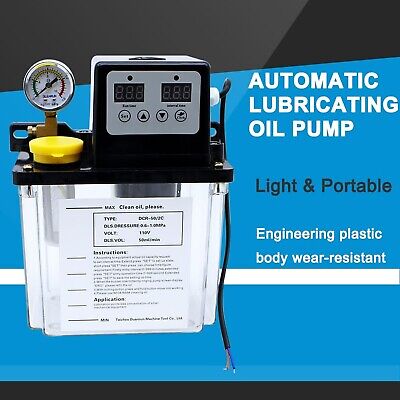 Automatic Lubricating Oil Pump,2L Reservoir Capacity,Alloy Gear Pump CNC Lubr...