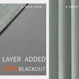 Joydeco Sage Green Blackout Curtains 120 Inches Long, Extra Long Blackout Cur...