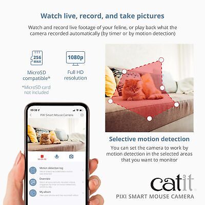 Catit PIXI Smart Mouse Camera, App-Controlled Pet Camera for Cats