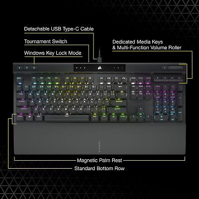 Corsair K70 RGB PRO Wired Mechanical Gaming Keyboard (CHERRY MX RGB Speed Swi...