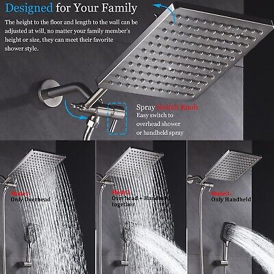 Shower Faucet Set Brushed Nickel Rough-in Anti-Scald Pressure Balanced Valve ...