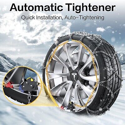 Tesla Model 3 Snow Chains, Auto-locking Cable Traction Tire Chain, Tesla Acce...