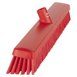 Vikan 31954 24" Heavy-Duty Push Broom, Soft/Stiff, Red