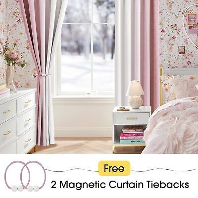 Ombre 100% Blackout Curtains 108 Inches Long 2 Panels for Nursery Bedroom Liv...