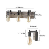 LOG BARN Bathroom Light Fixtures, 3 Light Farmhouse Vanity Lights for Bathroo...