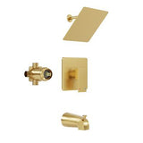 Shower Faucet Set, Gold Tub Shower Faucet with 8-Inch Rainfall Shower Head an...