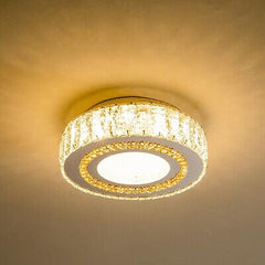 12 Inch LED Ceiling Lights, Modern Crystal Flush Mount Light Fixture, Dimmabl...