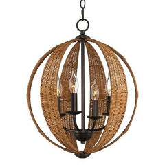 Kira Home Kendall 20" 4-Light Modern Rustic Armillary Round Pendant Chandelie...