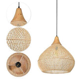 Arturesthome Rustic Woven Pendant Light, Rattan Basket Lampshade Coastal Hang...