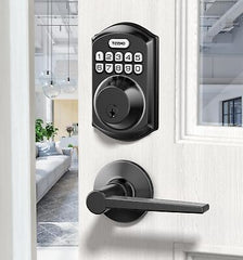 TEEHO TE001L Keyless Entry Door Lock with 2 Handles - Electronic Keypad Deadb...