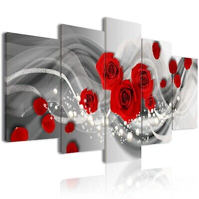 Red Rose Canvas Pictures Wall D&#233;cor for Living Room Bedroom Black and White