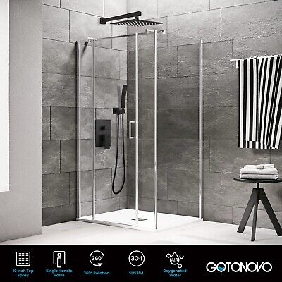 gotonovo Rainfall Bathroom Shower System Rain Shower Head and Handle Set Wall...