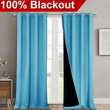 NICETOWN Insulated 100% Blackout Curtains, Noise Reducing Performance Drapes ...