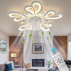 24 Inch Modern Ceiling Fan with Lights Remote Control, 6 Speed 3 Color Dimmab...