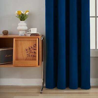 Extra Long Blue Velvet Curtains with Grommets, 17ft Length, Thermal Insulated...