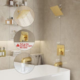 Shower Faucet Set, Gold Tub Shower Faucet with 8-Inch Rainfall Shower Head an...