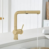 Linus Pull-Out Kitchen Faucet 1.5 GPM, Satin Gold