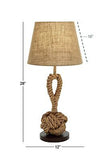 Deco 79 Jute Rope Room Table Lamp Twisted Rope Accent Lamp with Linen Shade, ...