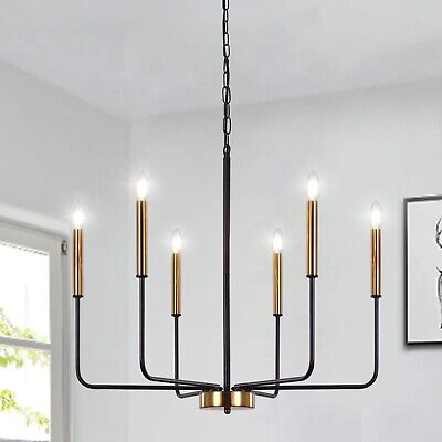 ETONIMERR Modern Farmhouse Chandelier Light Fixture Ceiling Hanging, 6-Light ...