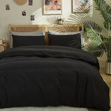 CLOTHKNOW Black California King Comforter Set 3Pcs All Black Bedding Comforte...