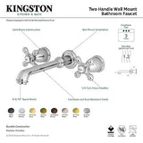 Kingston Brass KS7123AX 8-Inch Center Wall Mount Bathroom Faucet, Antique Brass