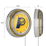 Trademark Gameroom NBA Chrome Double Rung Neon Clock - City - Indiana Pacers