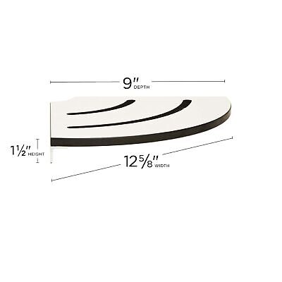 Seachrome Contour Corner Shower Shelf, 18-Inch Radius, Solid White Phenolic