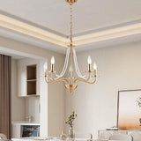 Modern Gold Chandelier Light Fixture, 5 Light Farmhouse Brass Ceiling Light F...