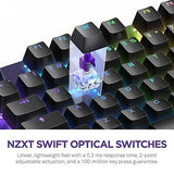 NZXT Compact Tenkeyless Gaming Keyboard - Gateron Red Switches, Hot-Swappable...