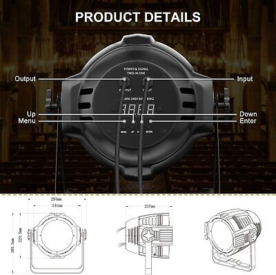 Seven Stars 200W COB Lights, LED Par Light Warm White & Cool White Stage Wash...