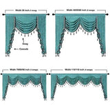 ELKCA Thick Chenille Window Curtains Valance for Living Room Turquoise Waterf...