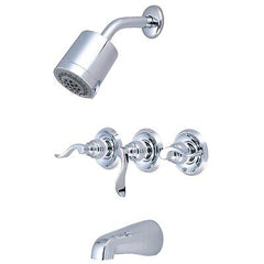 Kingston Brass KB8231NFL NuWave French 3 Handle Tub and Shower Faucet, Polish...