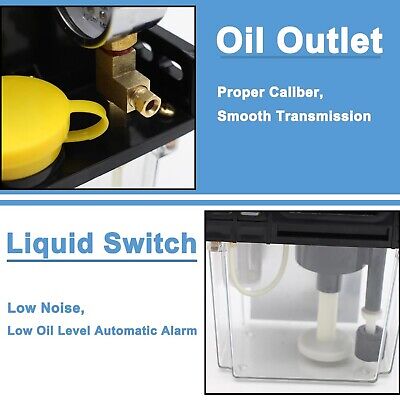 Automatic Lubricating Oil Pump,2L Reservoir Capacity,Alloy Gear Pump CNC Lubr...