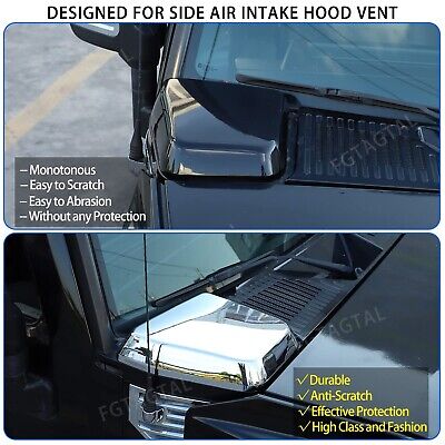 Side Air Intake Hood Vent Cover Compatible with Hummer H2 2003-2009, ABS Side...