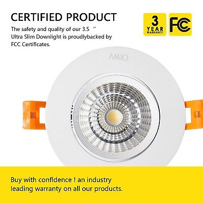 CXWV 3 Inch LED Recessed Downlight, 5W COB Ceiling Light with Driver, 3000K/4...