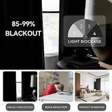 Extra Long Blackout Curtains for Living Room, Room Darkening Grommet High Cei...