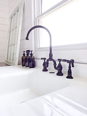 Kingston Brass KS7795TALBS Tudor Bridge Kitchen Faucet, Oil Rubbed Bronze, 13...