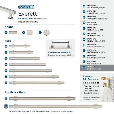 Amerock Corp BP37111PN Everett Appliance Pull, 18 in (457 mm) Center-to-Cente...