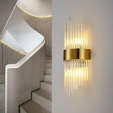 WABON K9 Crystal Wall Sconce, Modern Gold Wall Mount Light Bedroom Glass Wall...