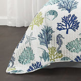 Lush Decor Coastal Reef Reversible Quilt Set, 7 Piece Set, Full/ Queen, Navy ...