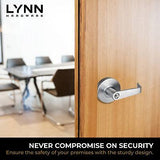 LYNN HARDWARE Commercial Door Lever Lock - Heavy-Duty Locking Door Handle, De...