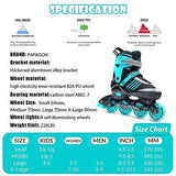 PAPAISON Adjustable Inline Skates Boys Ages 4-12, Roller Skates for Girls Kid...