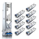 10PCS 1.25G Single Mode SFP LC Module, 1000Base-LX/LH Fiber Transceiver for U...