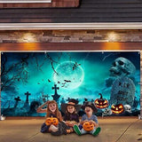 Halloween Garage Door Decorations 7x16ft Large Hanging Halloween Garage Door ...